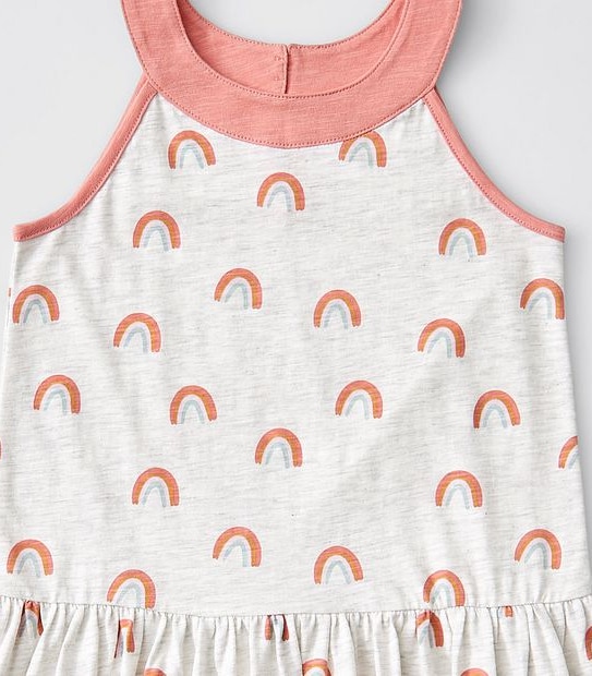 Gathered Waist Dress - Grey Rainbows