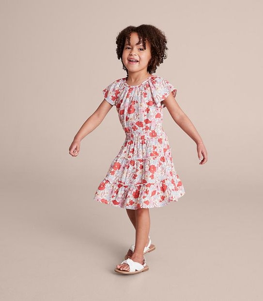 Linen Blend Floral Tiered Skirt | Target Australia