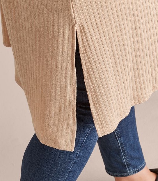 Curve Long Sleeve Knit Rib Cardigan