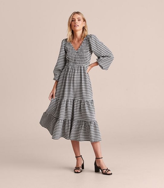 Preview Shirred Midi Dress