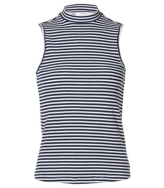 Lily Loves Turtle Neck Top - Navy / White