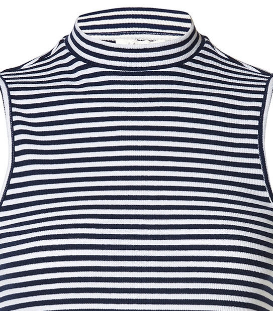 Lily Loves Turtle Neck Top - Navy / White