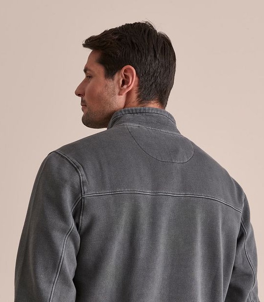 Garment Dyed 1/2 Zip Slub Fleece Jumper