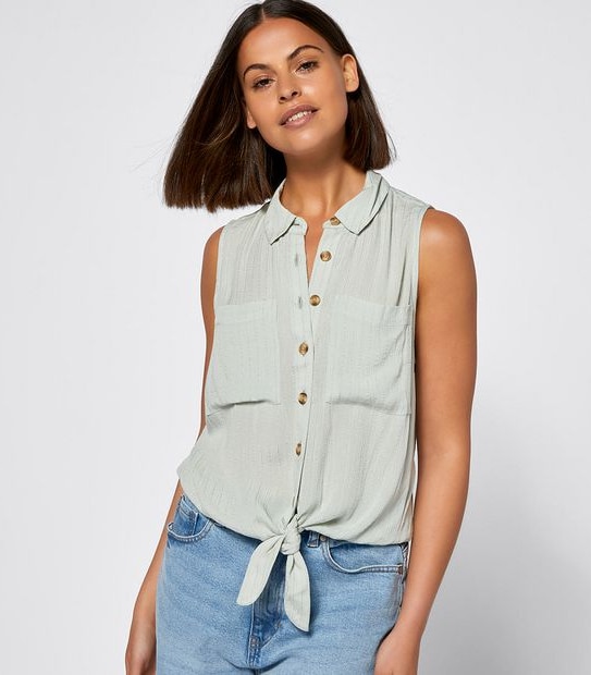 Lily Loves Sleeveless Tie Front Shirt