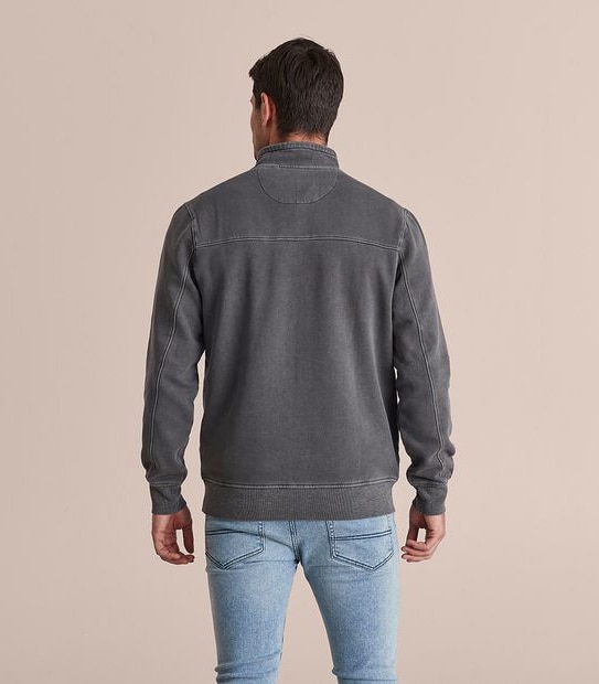 Garment Dyed 1/2 Zip Slub Fleece Jumper