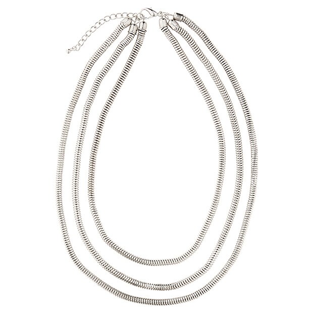 Triple Chain Snake Necklace - Silver Triple Chain Snake Necklace - Silver