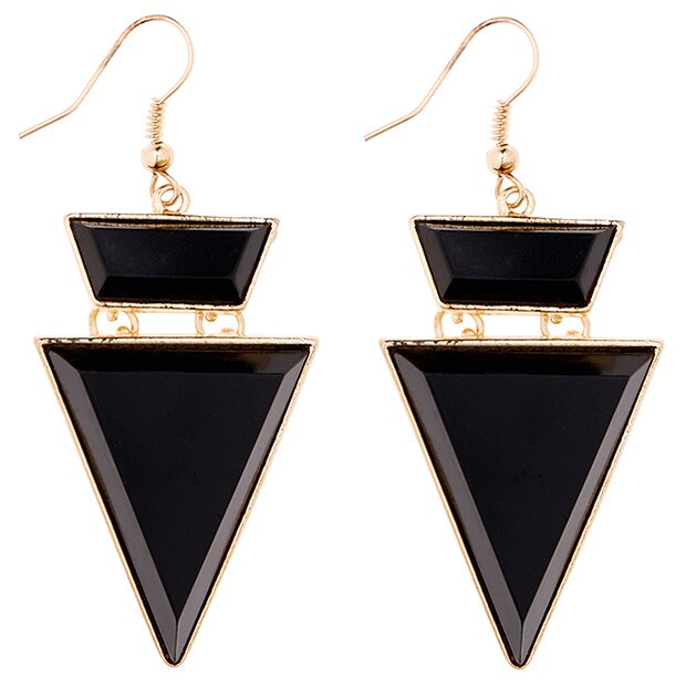 Geo Drop Earrings - Black/Gold Geo Drop Earrings - Black/Gold