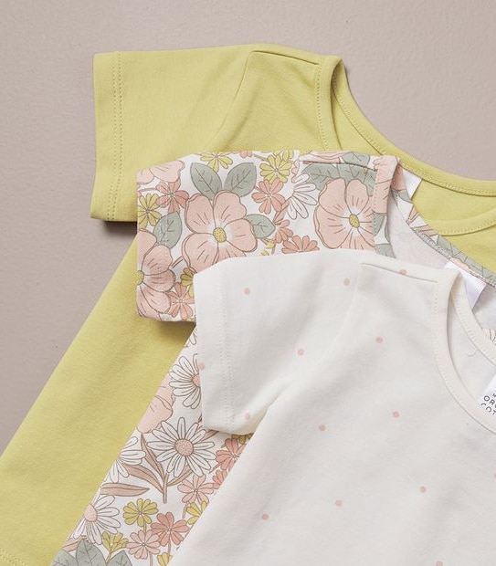3 Pack Baby Organic Cotton Print T-shirts