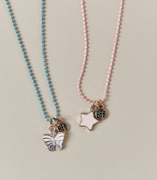 2 Pack BFF Butterfly & Star Necklace