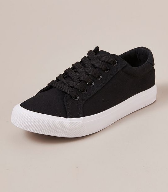 Girls Senior Plain Canvas Sneaker