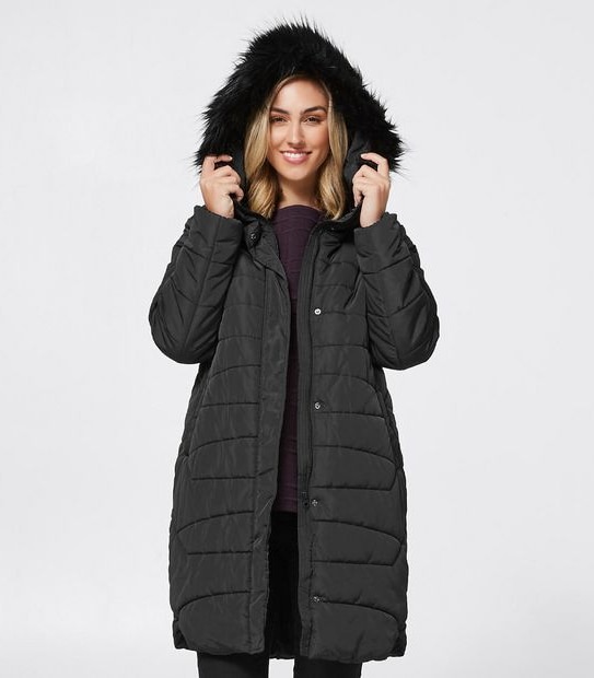 Longline Padded Jacket - Black