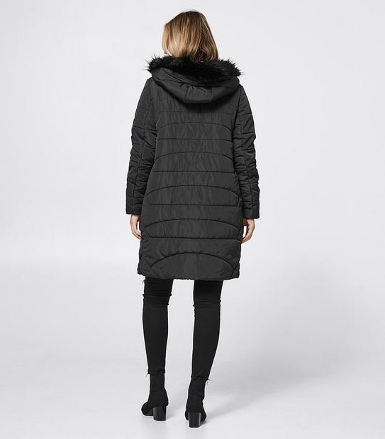Longline Padded Jacket - Black