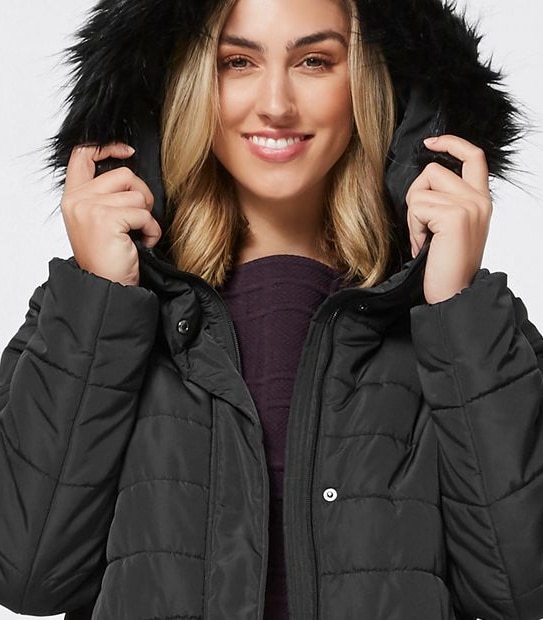 Longline Padded Jacket - Black