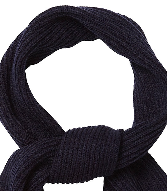 Basic Knit Scarf - Navy 2 of 2