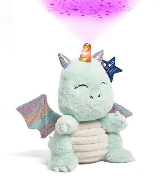 FAO Schwarz Toy Plush Led Projector Dragon 12"