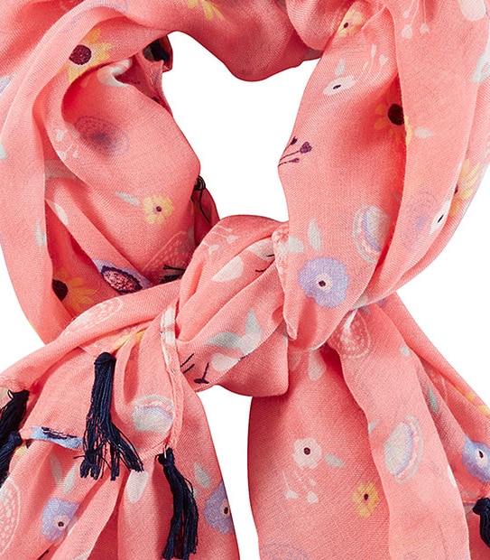 Girls' Tassel Scarf - Pink 2 of 2