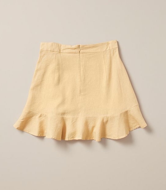 Linen Blend Wrap Skirt