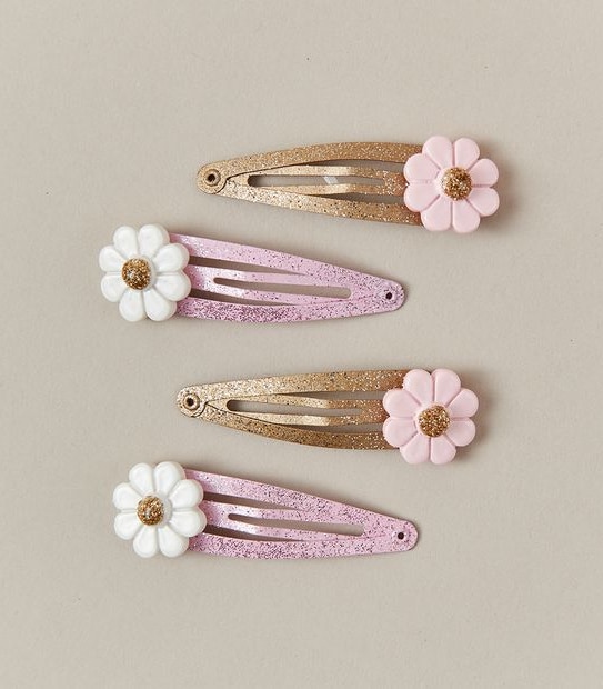 4 Pack Flower Hair Clips