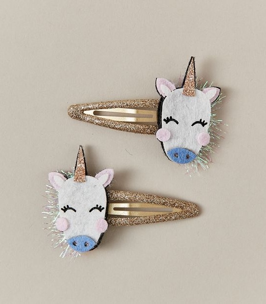 2 Pack Unicorn Hair Clips
