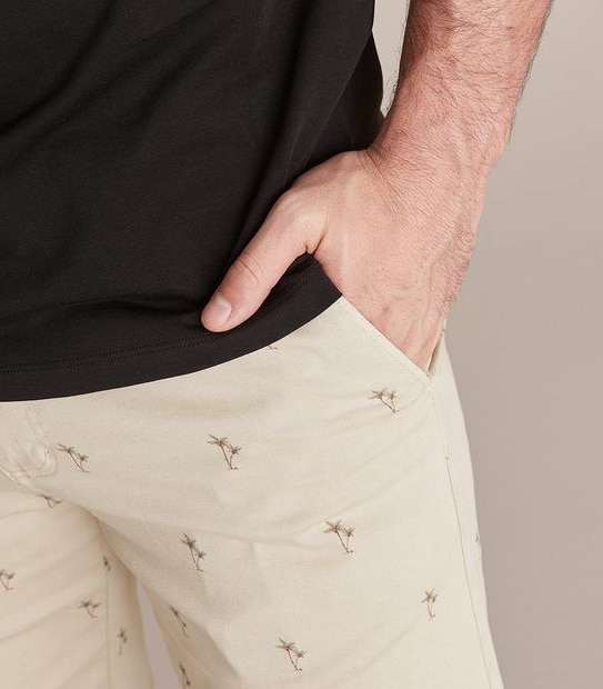 Garment Dyed Print Regular Chino Shorts