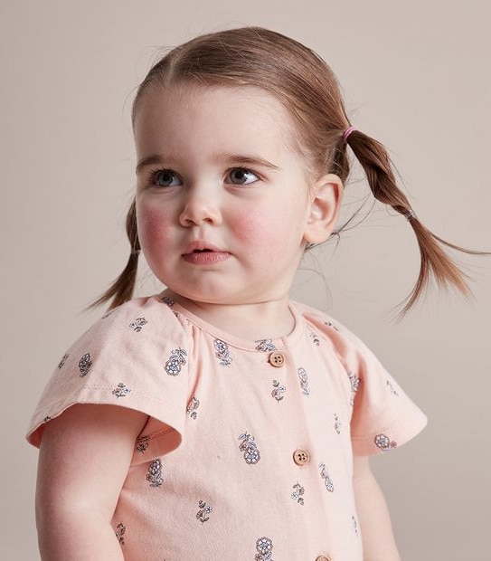 Baby Organic Cotton Jersey Floral Romper 3 of 5