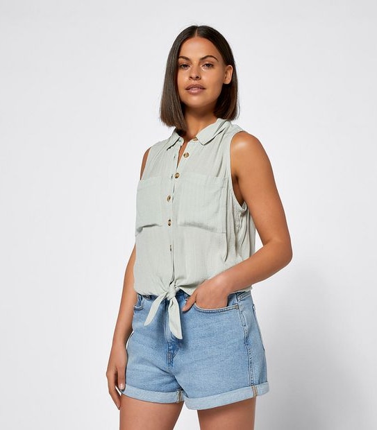 Lily Loves Sleeveless Tie Front Shirt