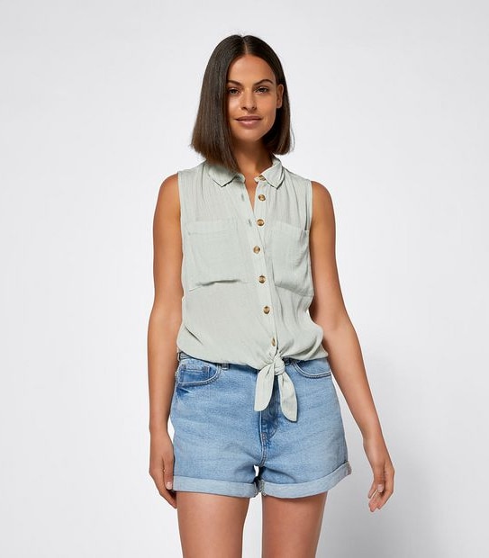 Lily Loves Sleeveless Tie Front Shirt
