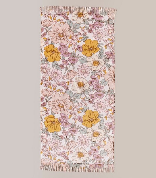 Kids Cerise Floral Beach Towel