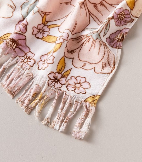 Kids Cerise Floral Beach Towel