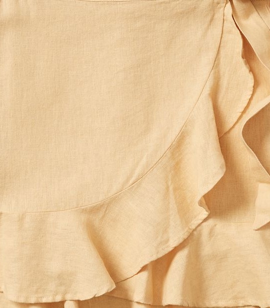 Linen Blend Wrap Skirt