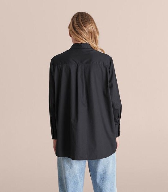 Preview Button Through Oversized Shirt