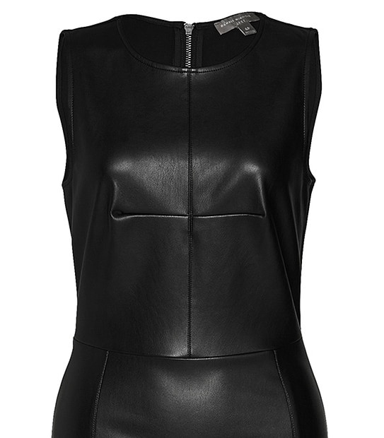 Dannii Minogue Luxe Petites Leather Look Dress - Black