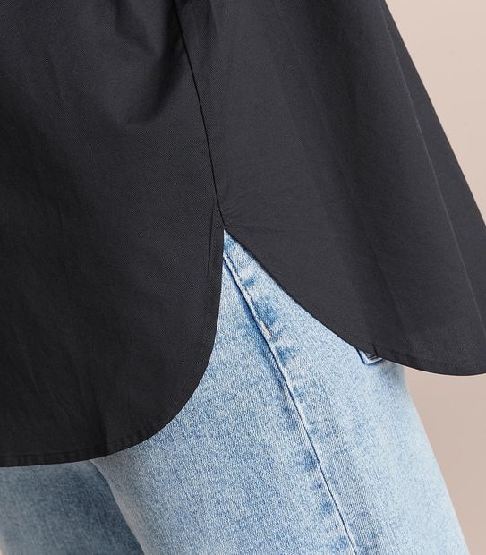 Preview Button Through Oversized Shirt