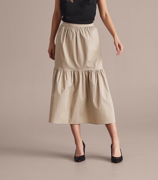 Preview Poplin Tiered Skirt