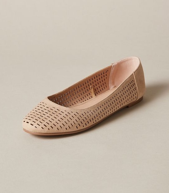 Womens Fallan Perforated Ballet Flats