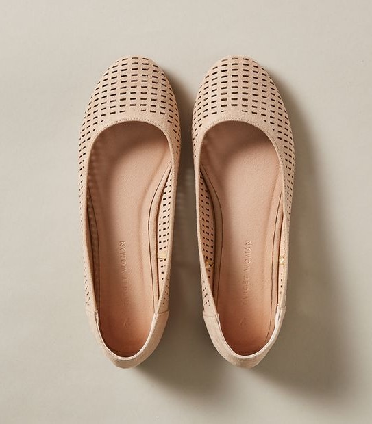 Womens Fallan Perforated Ballet Flats