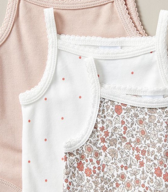 Baby Organic Cotton 3 Pack Singlet Bodysuits