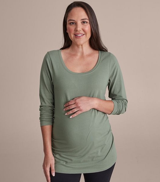 Maternity Organic Cotton Long Sleeve T-Shirt