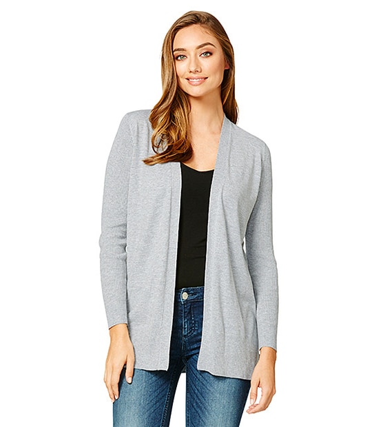 Edge to Edge Cardigan - Light Grey | Target Australia