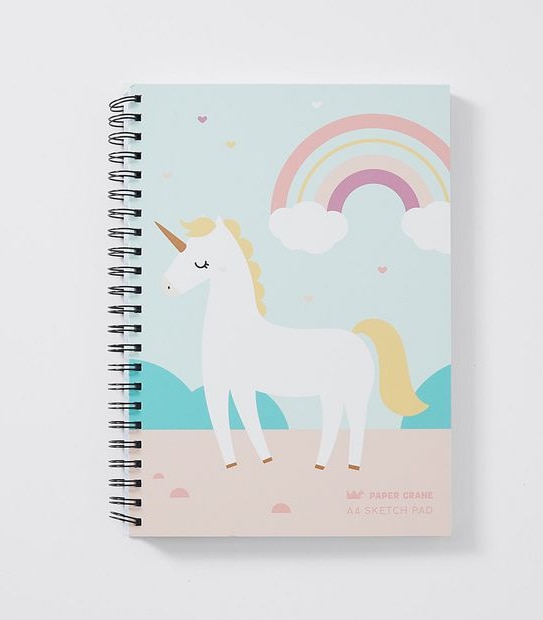 A4 Unicorn Spiral Sketch Pad