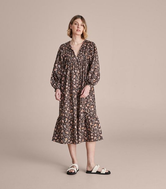 Balloon Sleeve Maxi Dress