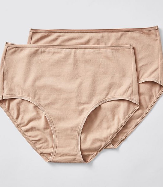 2 Pack Aloe Vera Infused Full Briefs - Brown Latte