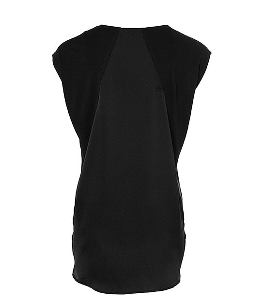 Contrast V-Neck Top - Black 2 of 3