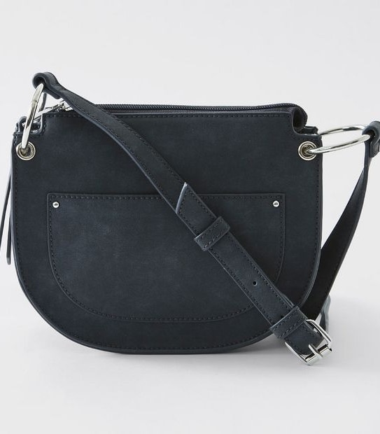 Lily Loves Zip Top Saddle Crossbody Bag - Navy