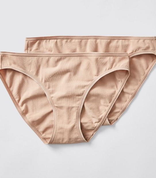 2 Pack Aloe Vera Infused Bikini Briefs - Brown Latte