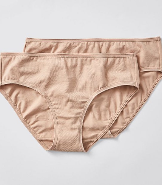 2 Pack Aloe Vera Infused Midi Briefs - Brown Latte