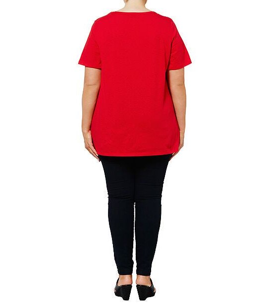 Belle Curve Christmas Glitter T-Shirt - Red 2 of 3