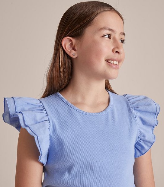 Frill Sleeve Rib T-shirt 5 of 6