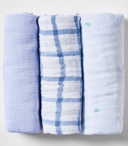 3 Pack Muslin Wraps - Mr Bear