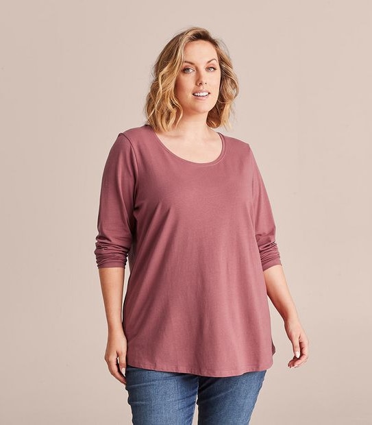 Curve Organic Cotton Crew Long Sleeve T-Shirt